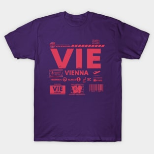 Vintage Vienna VIE Airport Code Travel Day Retro Travel Tag T-Shirt